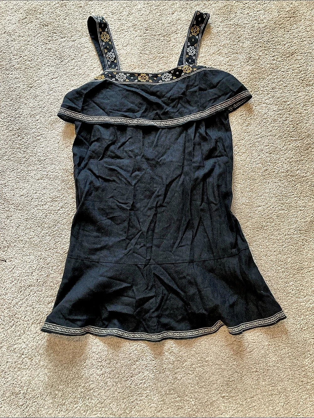 Madewell Black Geometric Mini Dress Size Medium